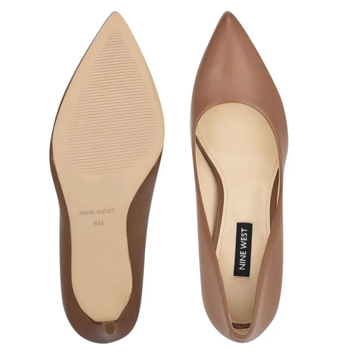 Ezra Pointy Toe Pumps Light Brown Leather Women Nine West Heels Ezra Pointy Toe Pumps Light Brown Leather Women Nine West Heels