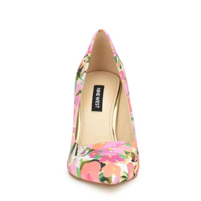 Ezra Pointy Toe Pumps Pink Floral Women Nine West Heels