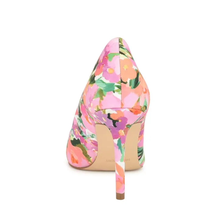 Ezra Pointy Toe Pumps Pink Floral Women Nine West Heels