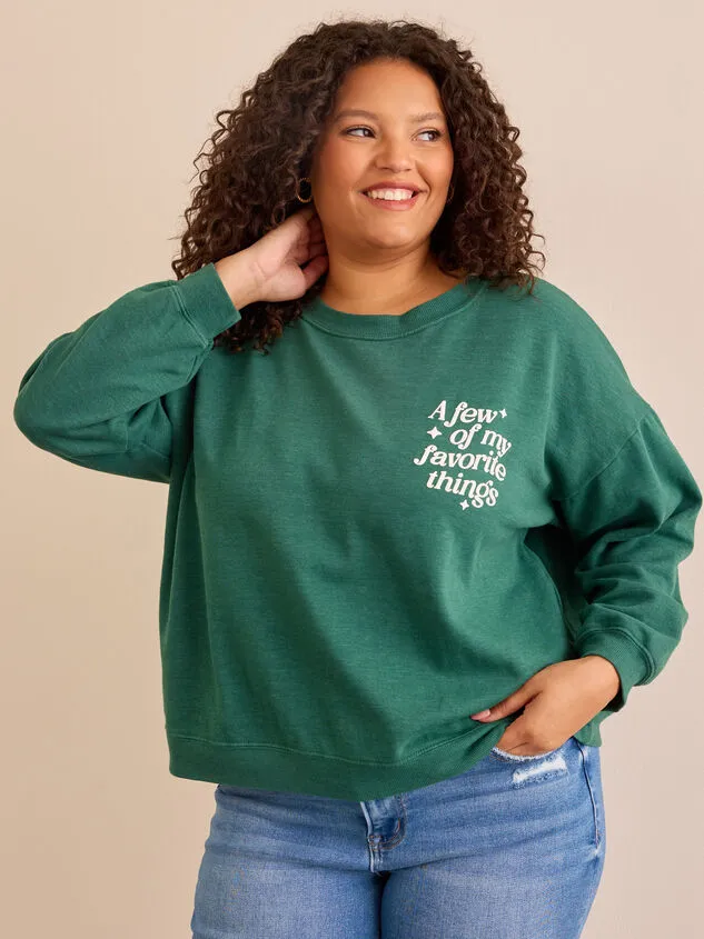 Favorite Things Graphic Sweatshirt Green Women Altar039d State Tops