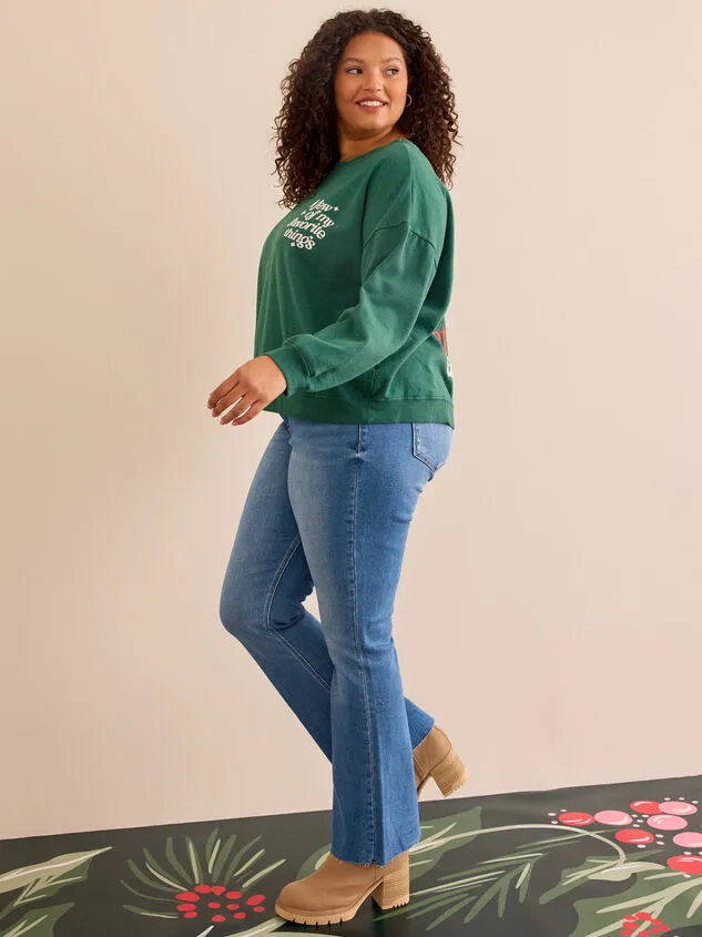 Favorite Things Graphic Sweatshirt Green Women Altar039d State Tops