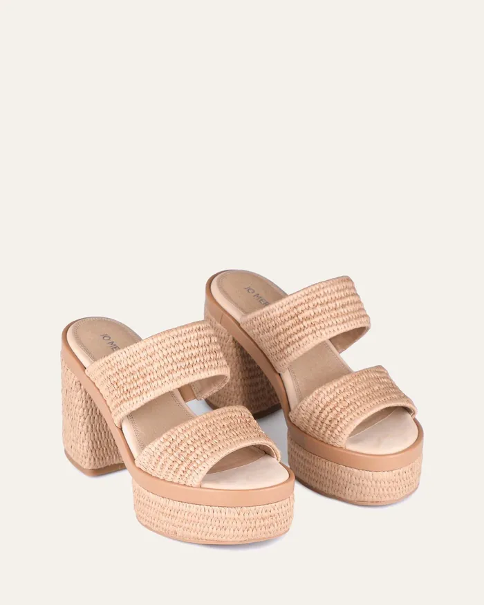 Felicity high heel platform sandals tan raffia HIGH SANDALS jomercer Women Felicity high heel platform sandals tan raffia HIGH SANDALS jomercer Women