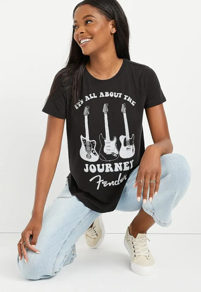 Fender Guitar Graphic Tee Women Maurices Tops