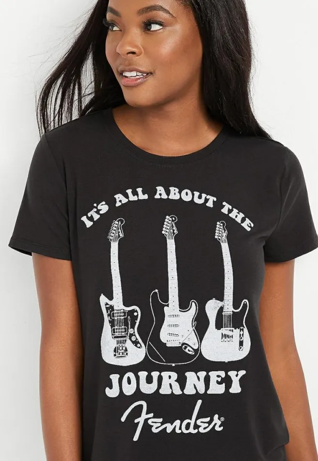 Fender Guitar Graphic Tee Women Maurices Tops