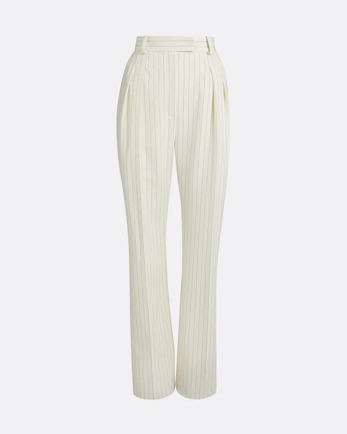 Ferna Ivory Pinstripe Trousers Ivory Pinstripe Women Trousers Safiyaa