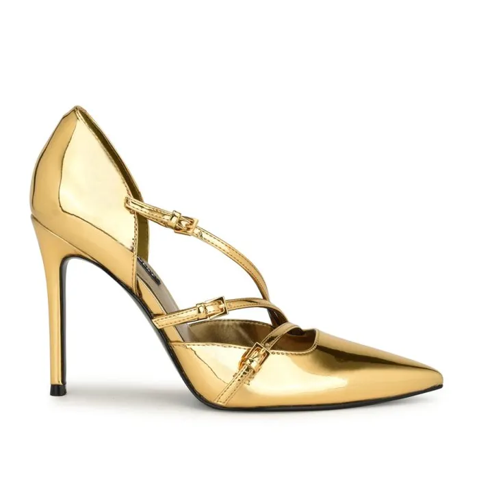 Filma Pointy Toe Pumps Bronze Women Nine West Heels