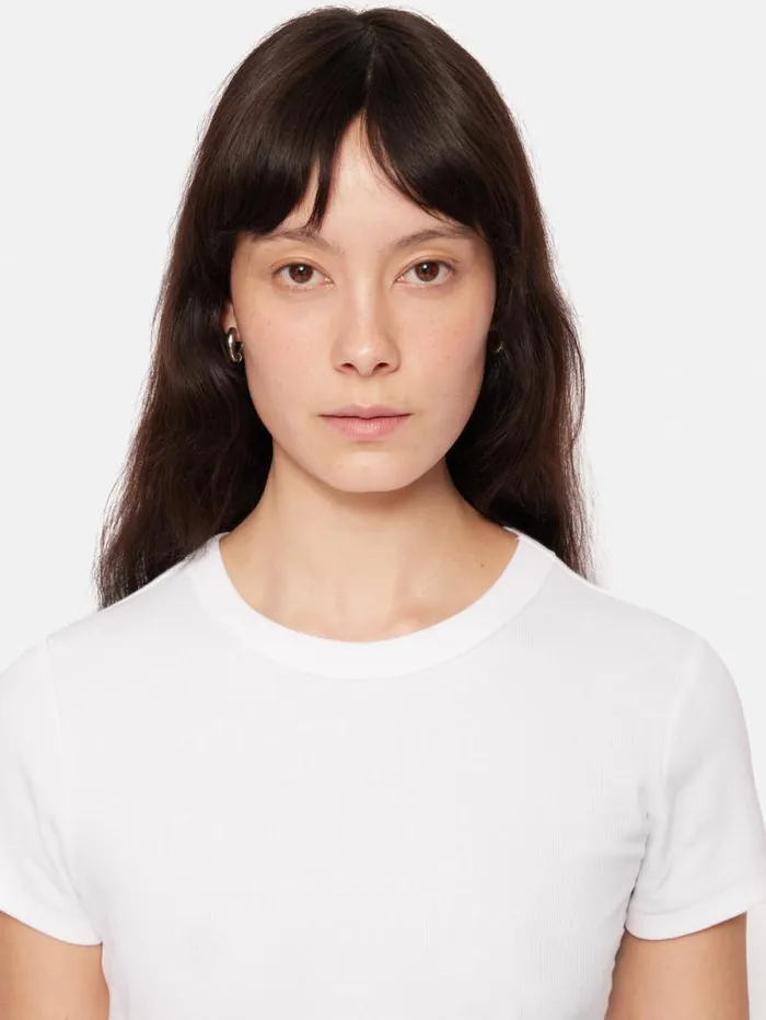 Fine Cotton Tee White Women Jigsaw Shirts and Tops