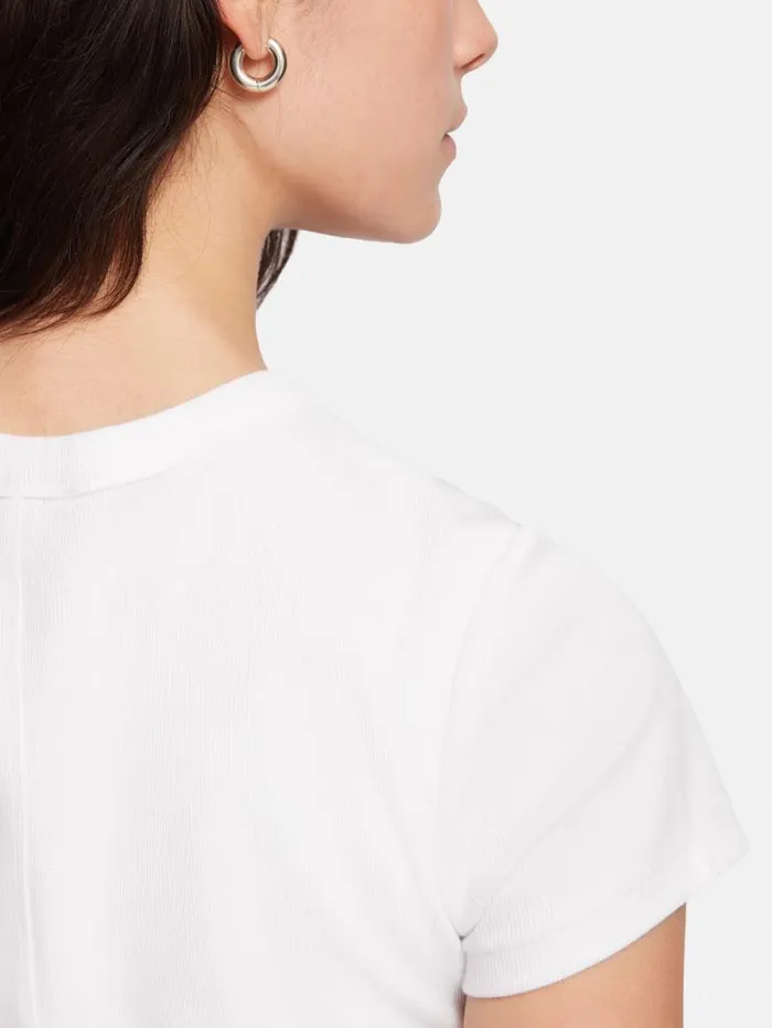 Fine Cotton Tee White Women Jigsaw Shirts and Tops