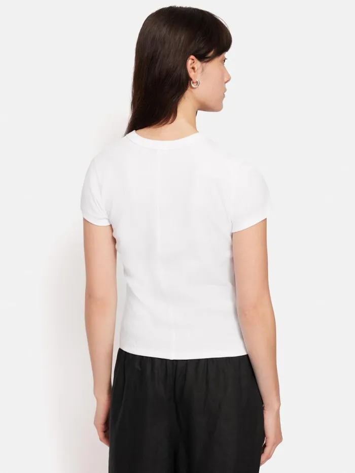 Fine Cotton Tee White Women Jigsaw Shirts and Tops