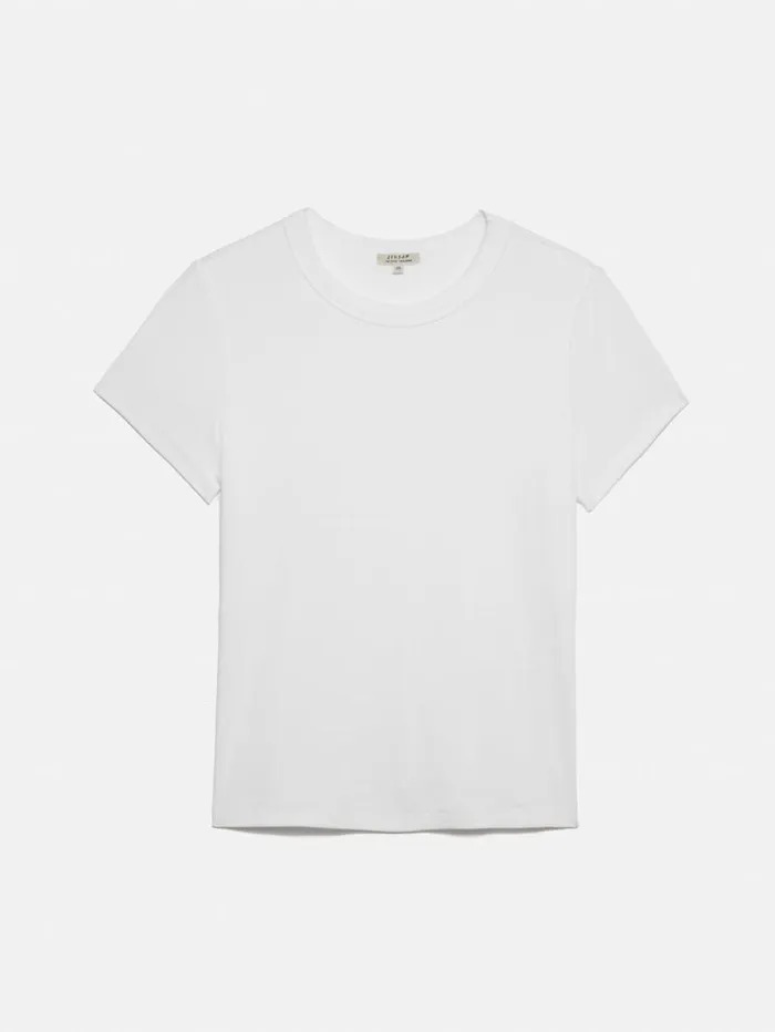 Fine Cotton Tee White Women Jigsaw Shirts and Tops