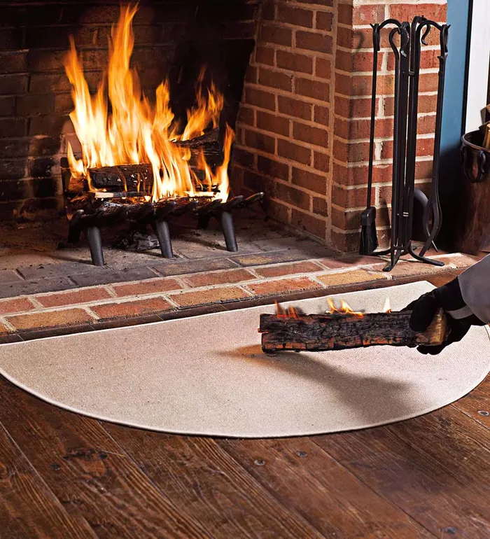 Fireplace and Hearth Flame Resistant Fiberglass Half Round Hearth Rug 27034 X 48034 8211 Blue Plow and Hearth Wood Stove Accessories