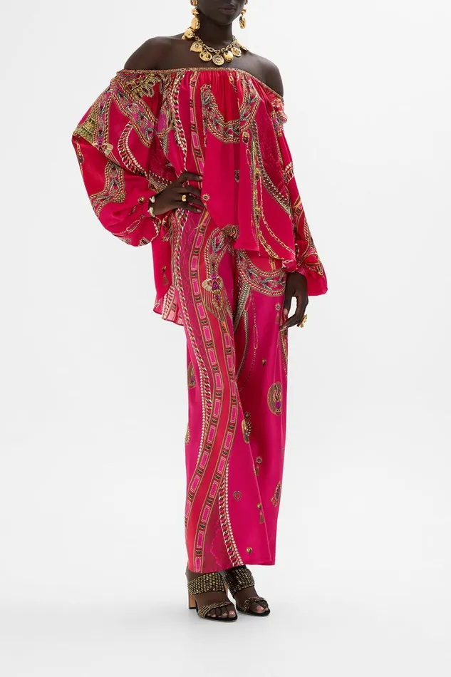 FLARED BLOUSON SLEEVE BLOUSE KISSED BY A COBRA Kissed By A Cobra Womens Camilla Blouses and Shirts