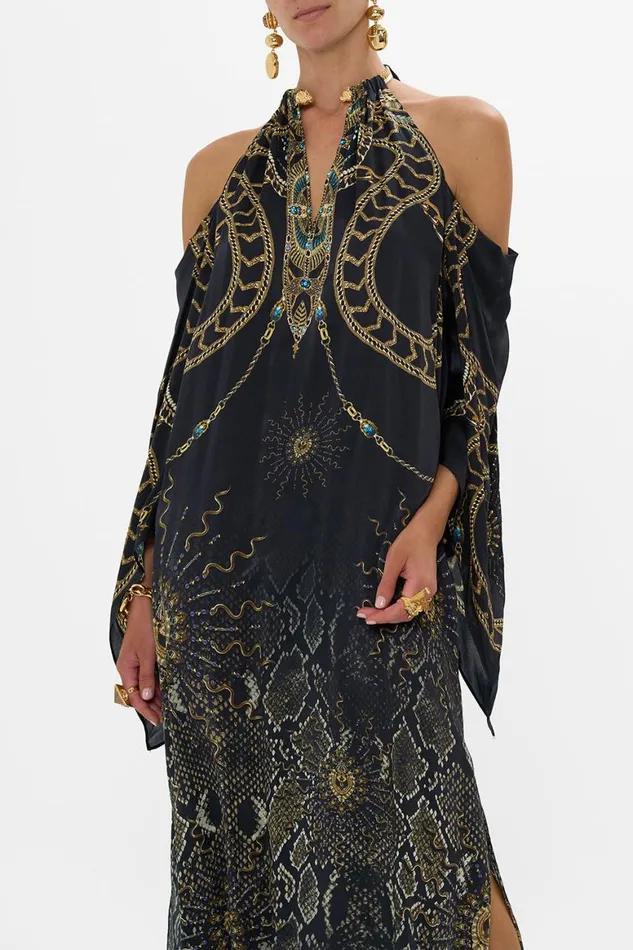 FLARED SLEEVE COLD SHOULDER LONG KAFTAN CALL ME CLEOPATRA Call Me Cleopatra Womens Camilla Kaftans