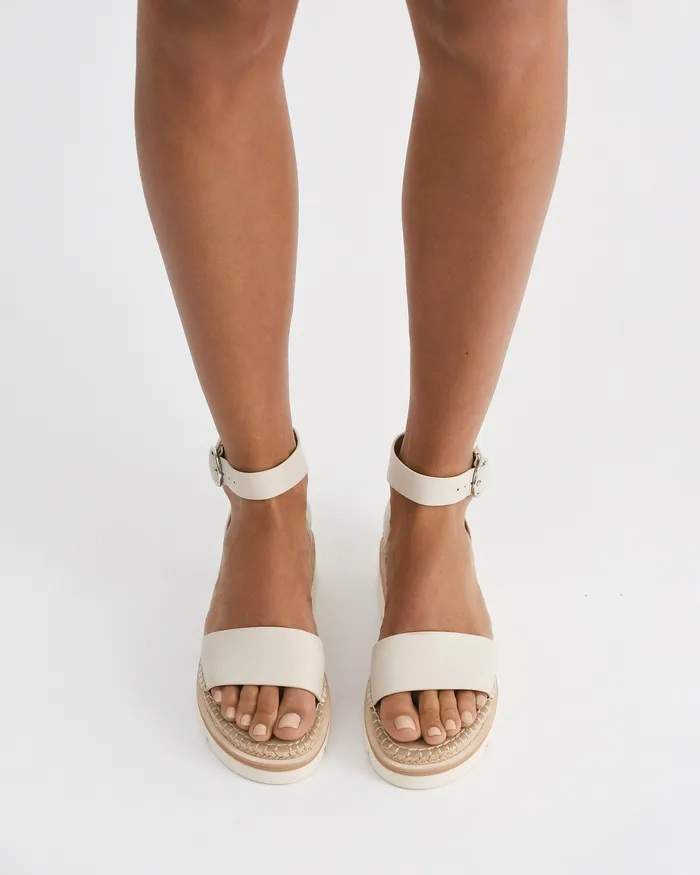 FLAT SANDALS jomercer Women Ivy flat sandals off white leather