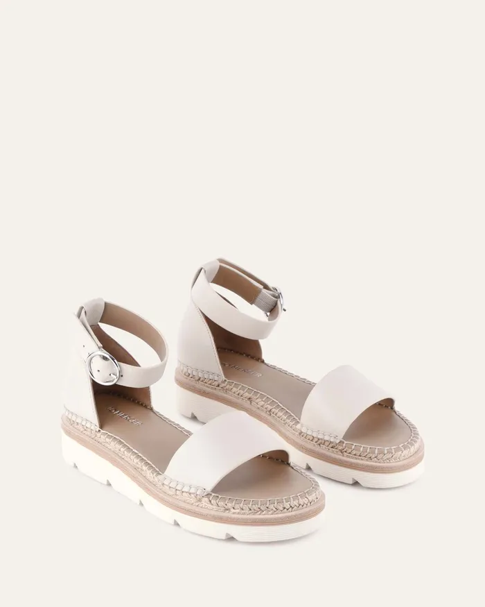 FLAT SANDALS jomercer Women Ivy flat sandals off white leather