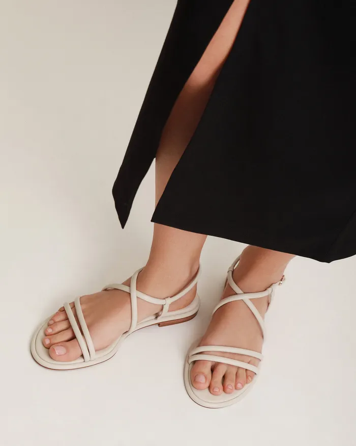 FLAT SANDALS Women Catalina flat sandals off white leather jomercer