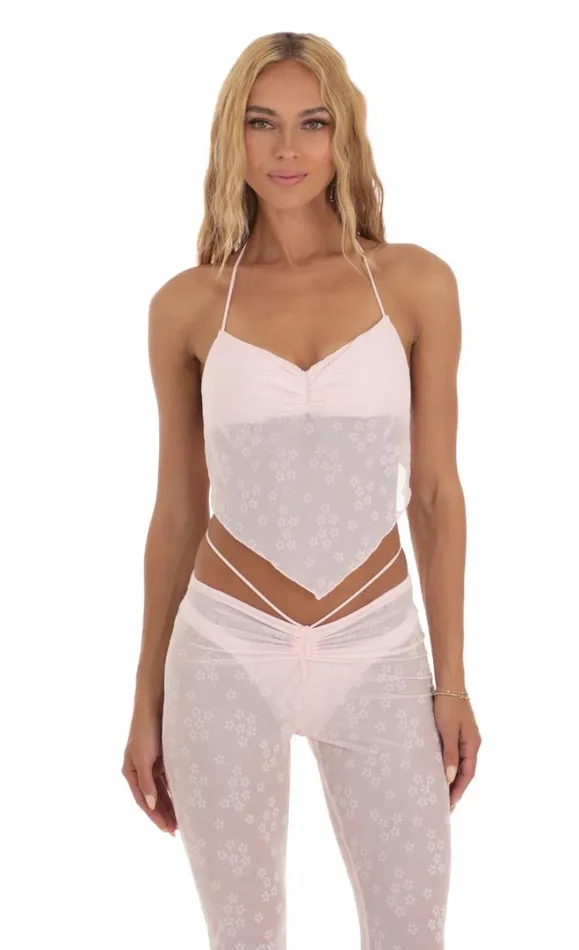 Floral Three Piece Set Pink Women LUCY IN THE SKY Pants Floral Three Piece Set Pink Women LUCY IN THE SKY Pants