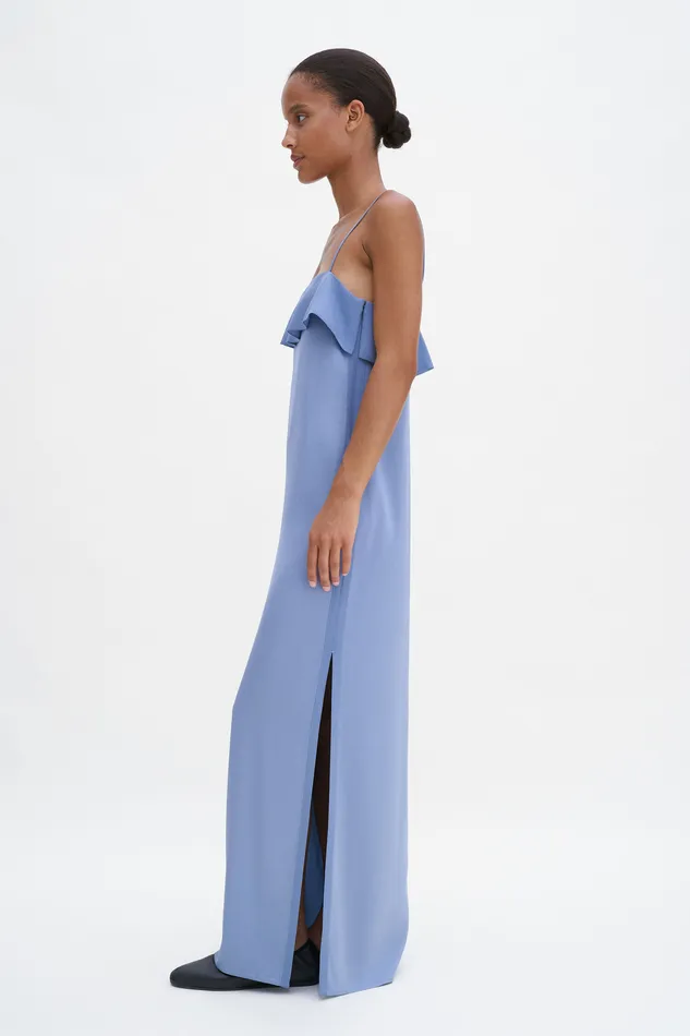 Fluid Draped Strap Dress Air Blue Women Dresses filippak