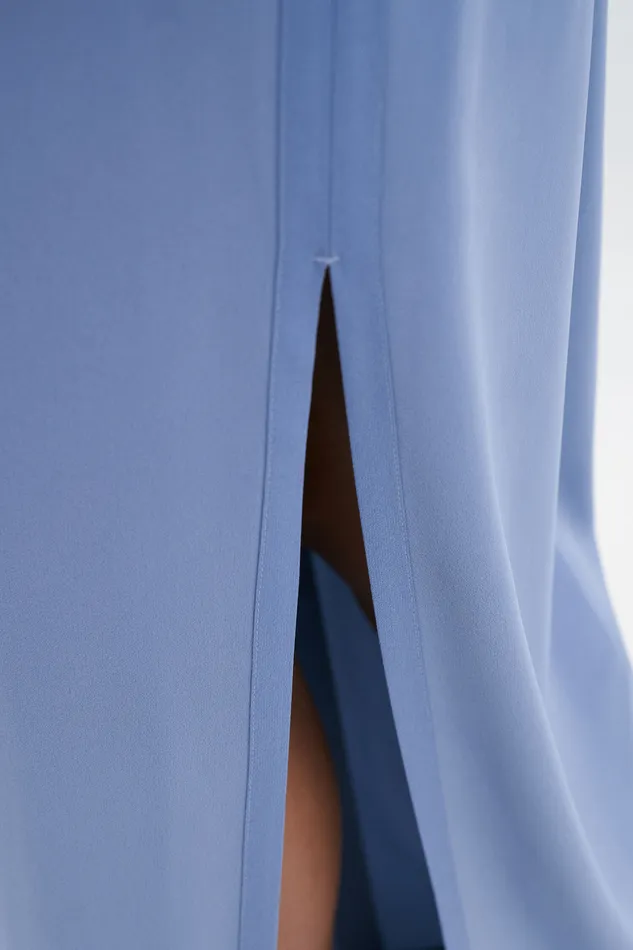 Fluid Draped Strap Dress Air Blue Women Dresses filippak