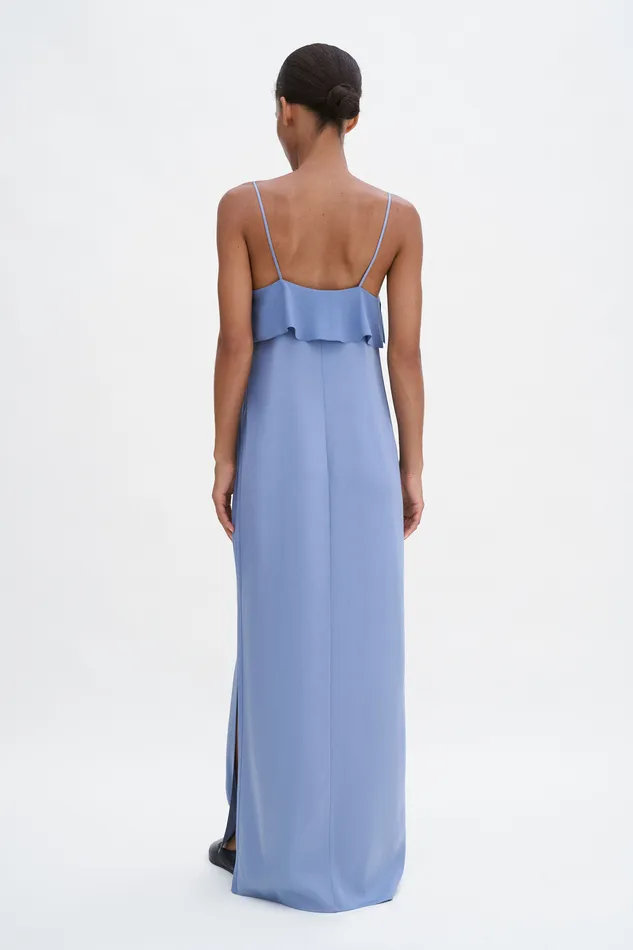 Fluid Draped Strap Dress Air Blue Women Dresses filippak