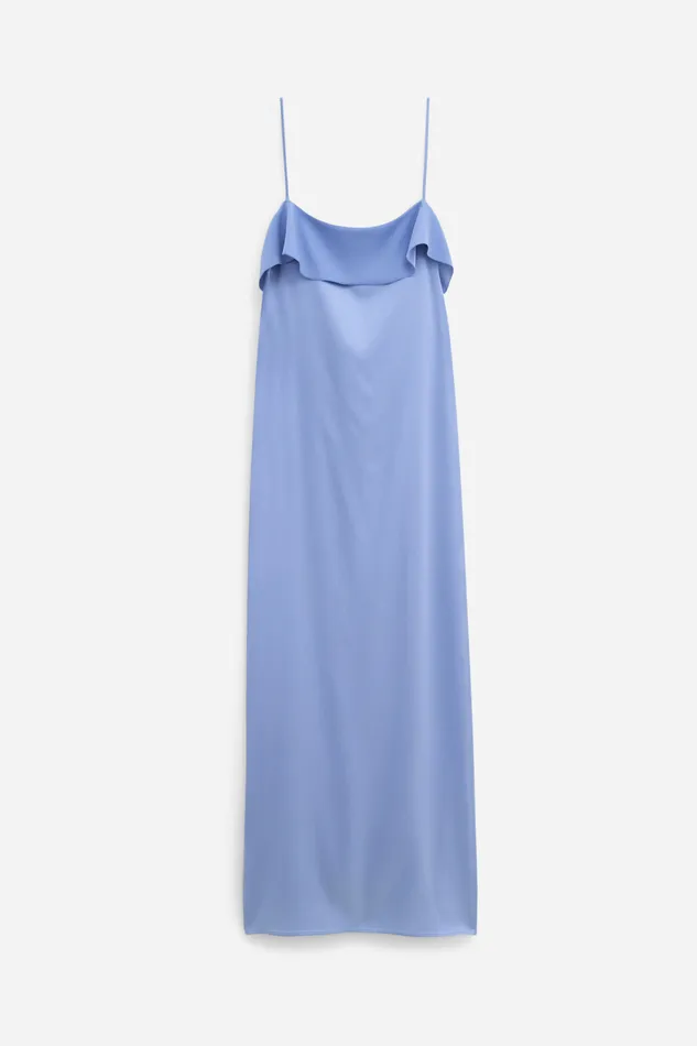 Fluid Draped Strap Dress Air Blue Women Dresses filippak