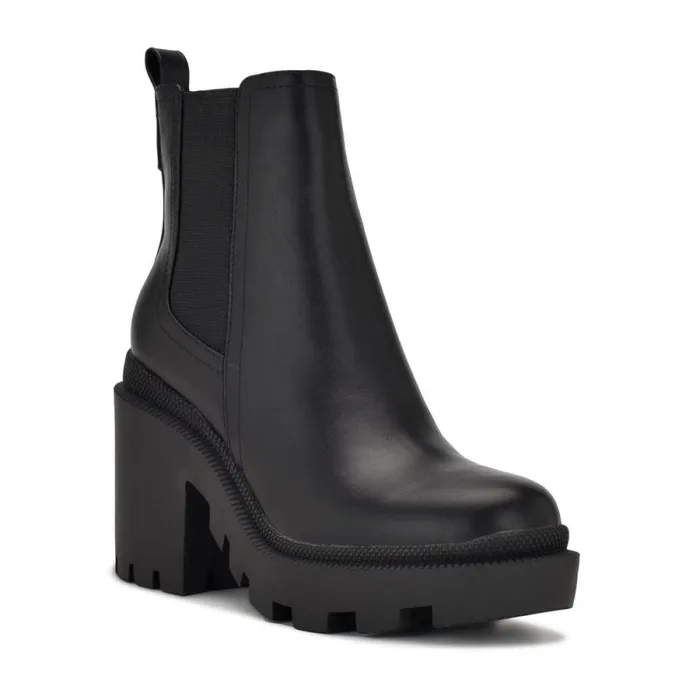 Forme Chelsea Lug Sole Booties Black Women Nine West Heels Forme Chelsea Lug Sole Booties Black Women Nine West Heels