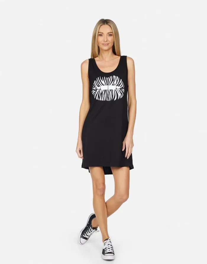 Francesca Zebra Lip Black Women Lauren Moshi Dresses