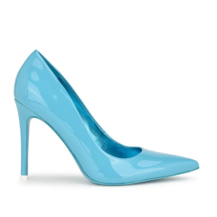 Fresh Pointy Toe Pumps Light Blue Patent Women Nine West Heels
