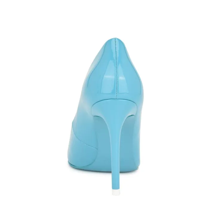 Fresh Pointy Toe Pumps Light Blue Patent Women Nine West Heels Fresh Pointy Toe Pumps Light Blue Patent Women Nine West Heels