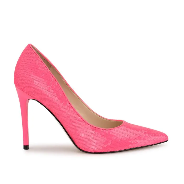 Fresh Pointy Toe Pumps Pink Sequin Women Nine West Heels