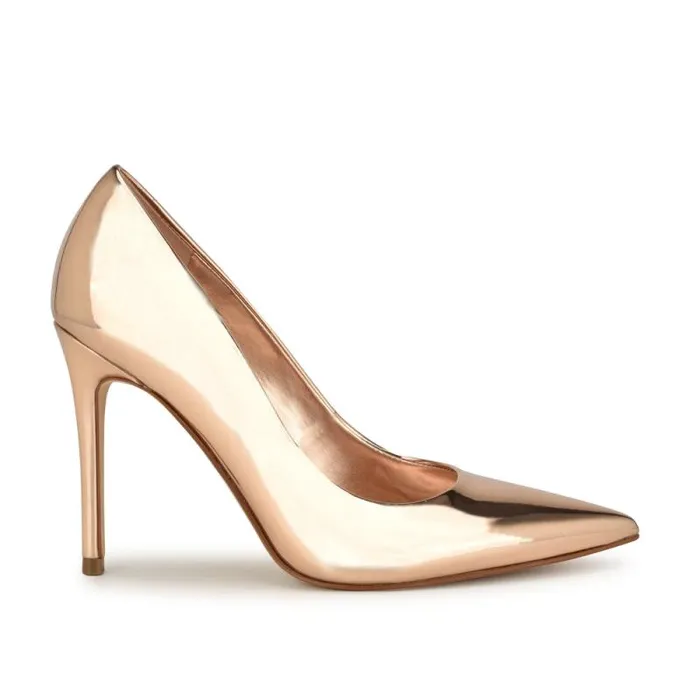 Fresh Pointy Toe Pumps Rose Gold Women Nine West Heels