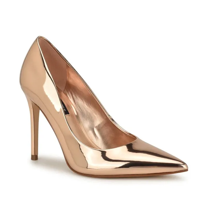 Fresh Pointy Toe Pumps Rose Gold Women Nine West Heels