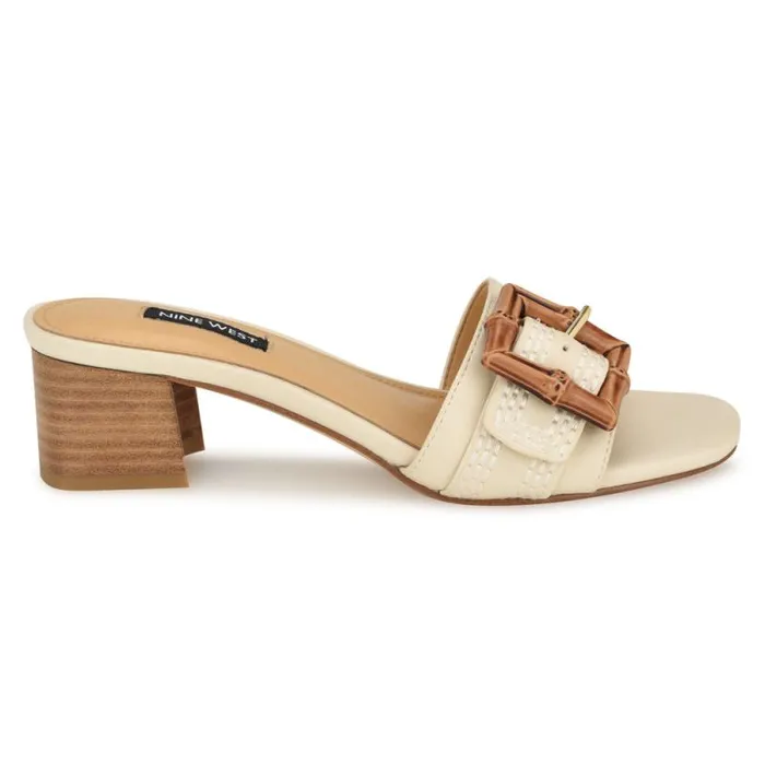 Garta Buckle Slide Sandals Chic Cream Women Nine West Sandals