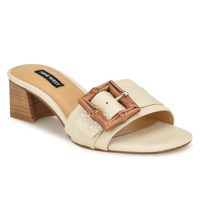 Garta Buckle Slide Sandals Chic Cream Women Nine West Sandals Garta Buckle Slide Sandals Chic Cream Women Nine West Sandals