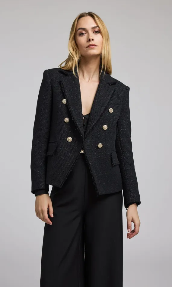 Generation Love Clothing Blazers and Jackets Eliza Tweed Blazer Black 8211 Women