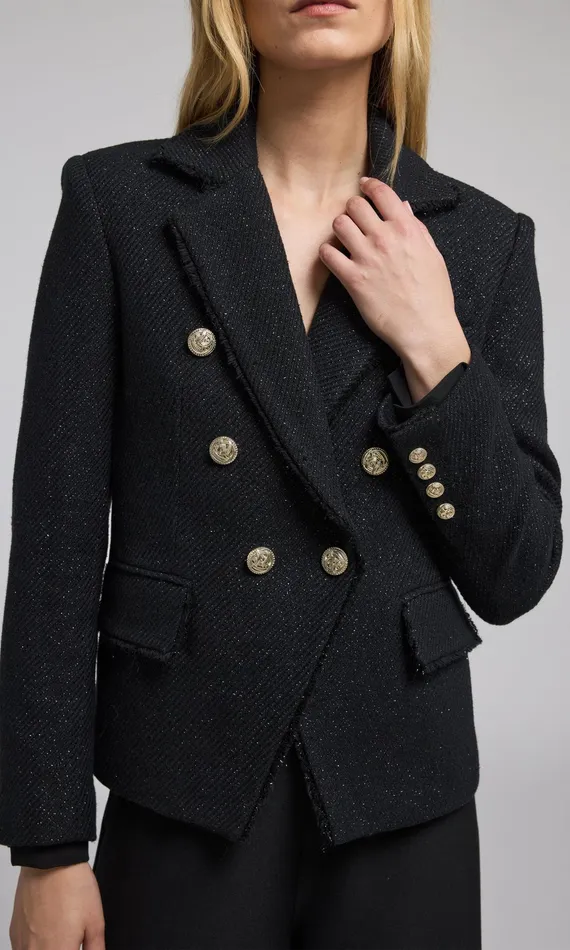 Generation Love Clothing Blazers and Jackets Eliza Tweed Blazer Black 8211 Women