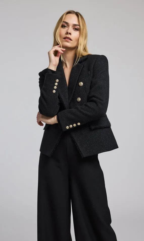 Generation Love Clothing Blazers and Jackets Eliza Tweed Blazer Black 8211 Women