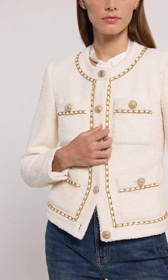 Generation Love Clothing Blazers and Jackets Velma Tweed Jacket Cream 8211 Women