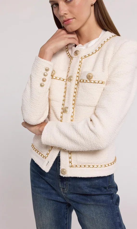Generation Love Clothing Blazers and Jackets Velma Tweed Jacket Cream 8211 Women