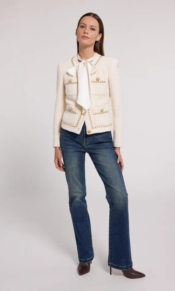 Generation Love Clothing Blazers and Jackets Velma Tweed Jacket Cream 8211 Women