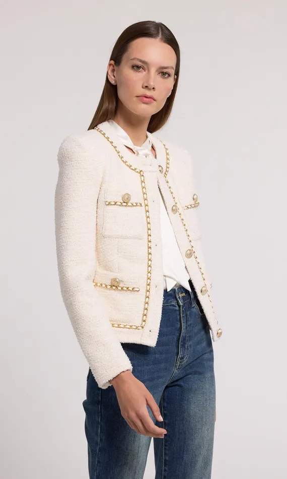 Generation Love Clothing Blazers and Jackets Velma Tweed Jacket Cream 8211 Women