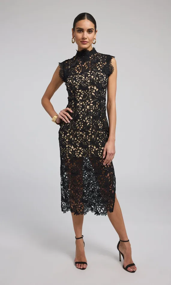 Generation Love Clothing Dresses Bronte Guipure Dress Black Beige 8211 Women
