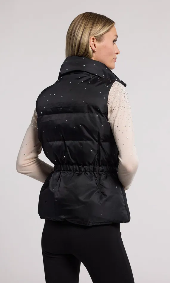Generation Love Clothing Outerwear Jenia Crystal Puffer Vest Blackclear 8211 Women