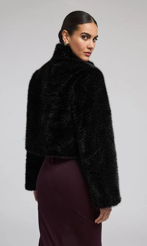 Generation Love Clothing Outerwear Roxi Faux Fur Bomber Black 8211 Women