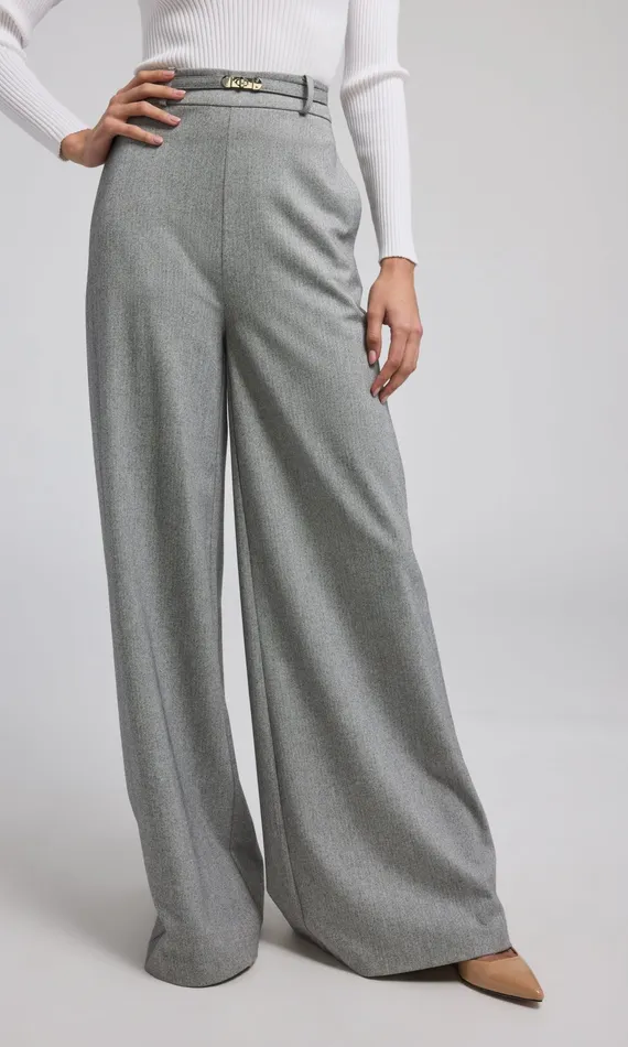 Generation Love Clothing Pants JOHANNA SUITING TURNLOCK BELTED PANTS Grey 8211 Women