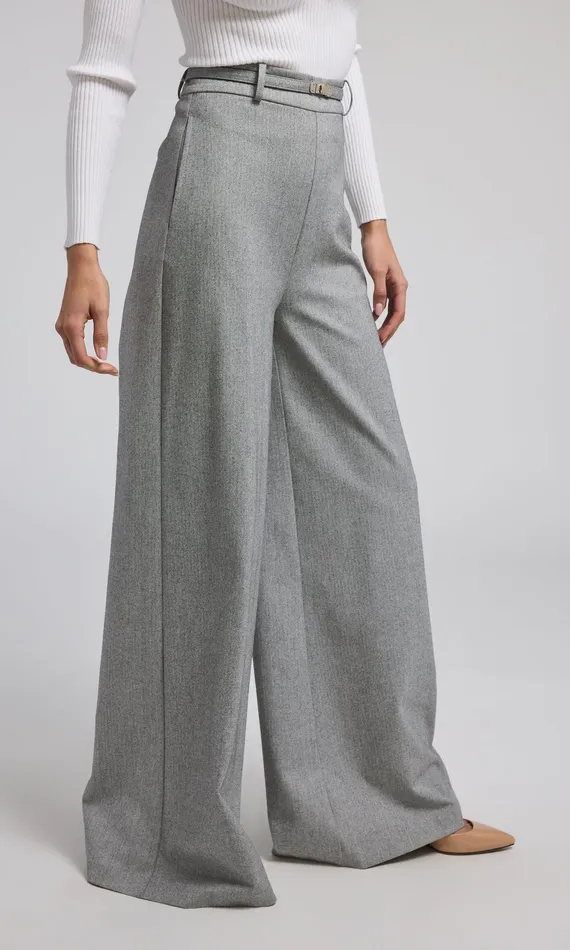 Generation Love Clothing Pants JOHANNA SUITING TURNLOCK BELTED PANTS Grey 8211 Women