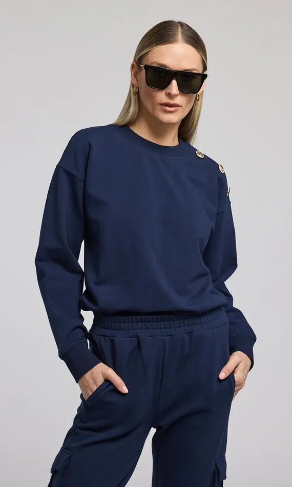Generation Love Clothing Sweaters and Sweatshirts Cambria Sweatshirt French Navy 8211 Women