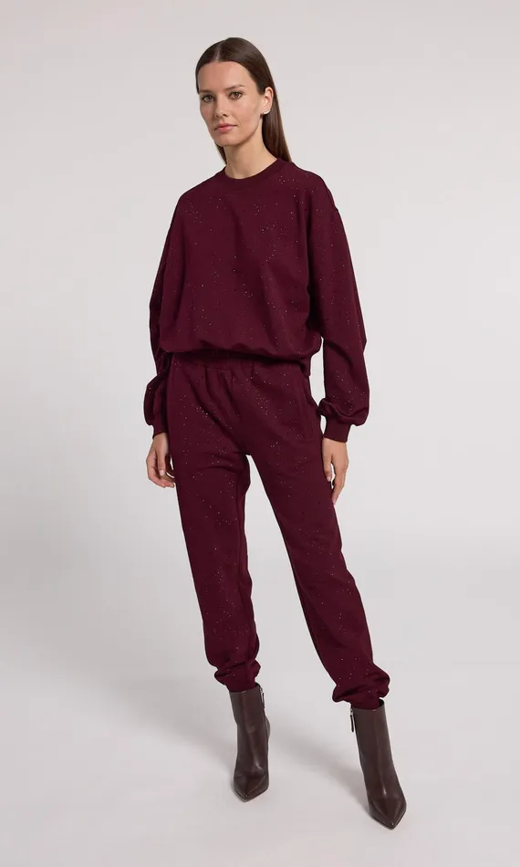 Generation Love Clothing Sweaters and Sweatshirts Colby Compact Crystal Sweatshirt Black Cherry 8211 Women
