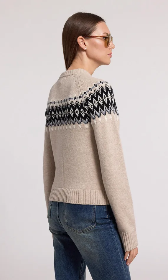 Generation Love Clothing Sweaters and Sweatshirts Frances Fair Isle Cardigan Heather Oatmeal 8211 Women