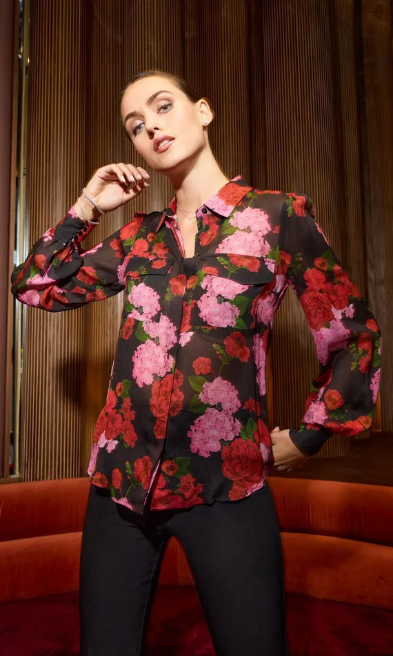 Generation Love Clothing Tops Oslo Floral Shirt Floral Fantasy Red 8211 Women